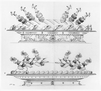 تصاميم لتزيين الطعام من "L&39;Art de la Cuisine francaise" بقلم أنطوان كاريم ، نُشر عام 1833 بواسطة ماري انطوان كاريم